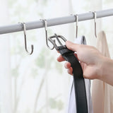 Colgador de puerta de acero inoxidable en forma de S, sin necesidad de taladrar, para armario, pared, para ropa, abrigos, almacenamiento en casa y jardín. 
