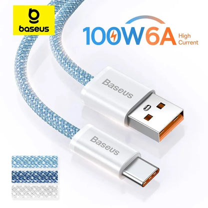 Cabo Baseus 100W USB A para USB C USB-C PD Cabo de carregamento rápido para cabo USBC Huawei Samsung Xiaomi Tipo-C