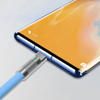 Cabo USB de Silicone Líquido Tipo C Super Rápido, Cabo Carregador, 120W, 6A, Carregamento Rápido, 1m, 2m