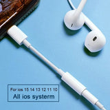 Audio Splitter Cable for iPhone IOS Adapter Headphone Converter 3.5mm Aux Cable for iPhone 14 13 Pro Max Male to Female