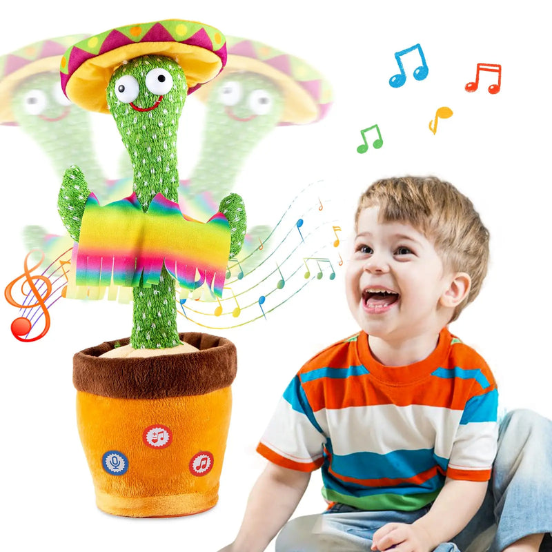Dancing Talking Cactus for Kids, Recording Singing, Mimic Repeating What You Say, Electronic Light Up Plush Toy, Gifts 