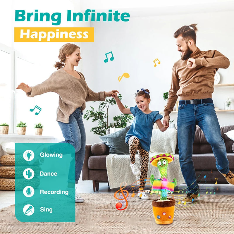 Dancing Talking Cactus for Kids, Recording Singing, Mimic Repeating What You Say, Electronic Light Up Plush Toy, Gifts 