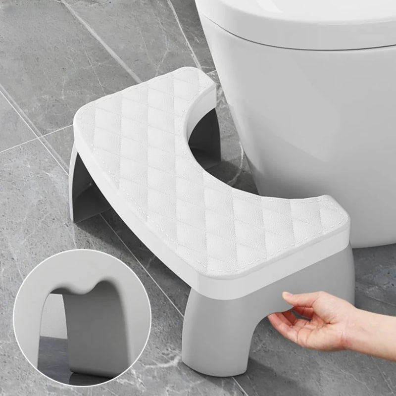 Taburete de baño para adultos con reposapiés, asiento de inodoro portátil antideslizante extraíble, accesorios de baño para el hogar 