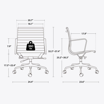 Genuine Leather Office Chair Ergonomic Office Chair Adjustable Swivel Leather Classic Computer Desk Gaming Chair 