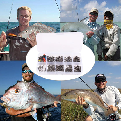 Caixa de 115 conector de pesca, pinos encaixotados, centro, passe, mar, feijão, baixo, truta, acessórios de pesca