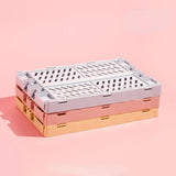 Plastic Foldable Storage Box Collapsible Crate Basket Stackable Cute Makeup Jewelry Toys Boxes for Storage Box Portable Organizer 