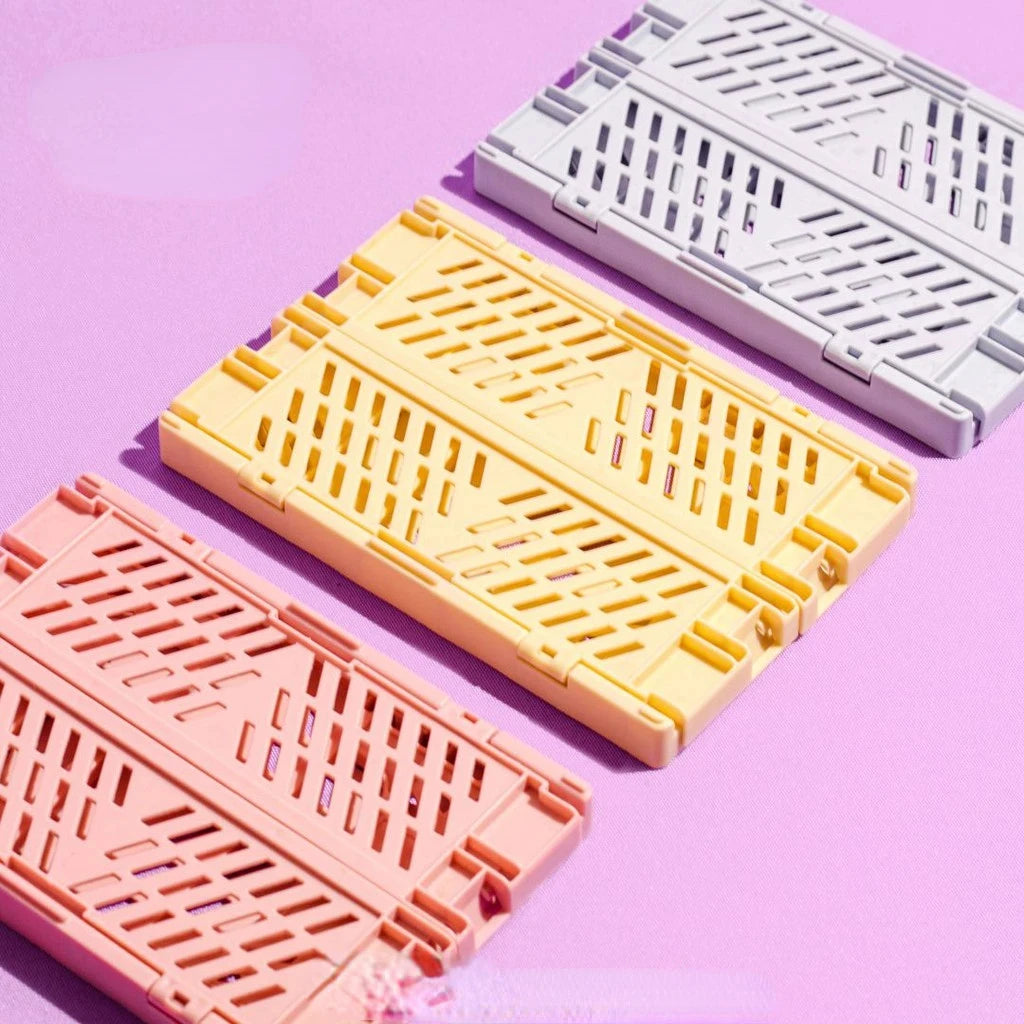Plastic Foldable Storage Box Collapsible Crate Basket Stackable Cute Makeup Jewelry Toys Boxes for Storage Box Portable Organizer 