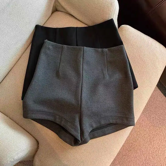 Calça feminina justa de cintura alta de perna larga, roupa preta e cinza, nova, outono, Y2K