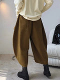 Women's Vintage Loose Carrot Pants, Wide Leg Harem Pants 