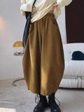 Women's Vintage Loose Carrot Pants, Wide Leg Harem Pants 