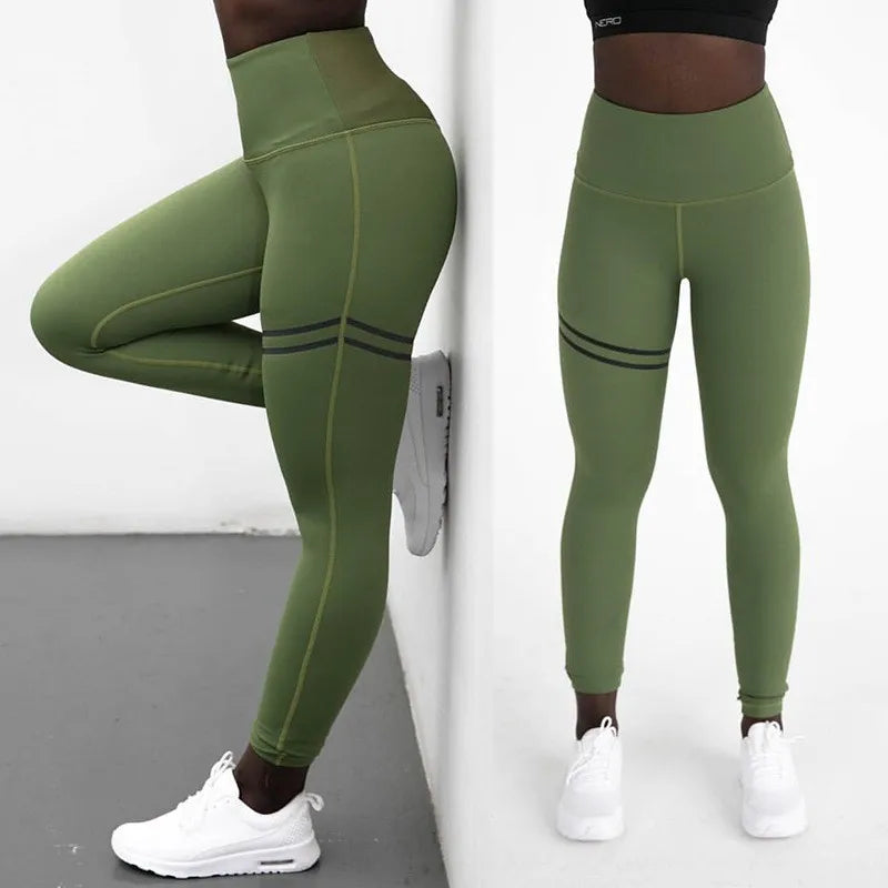 Pantalones estampados de cintura alta para mujer, leggings de fitness, pantalones para correr, pantalones deportivos de gimnasio, pantalones para correr 