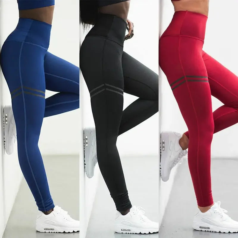 Women's high waist printed pants, fitness leggings, running pants, gym sport, jogging pants 