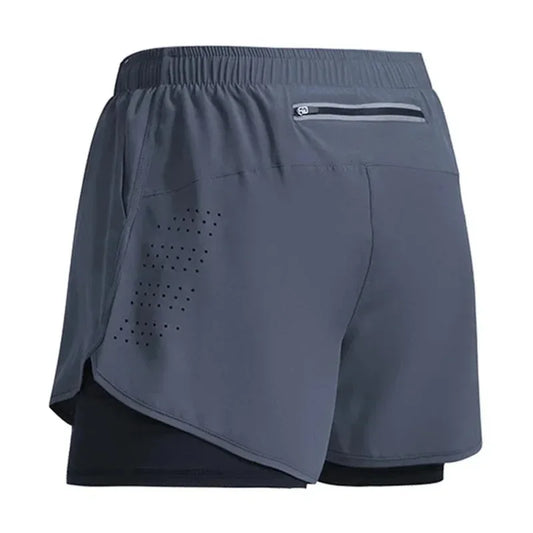 Pantalones cortos de entrenamiento físico de secado rápido para hombre, ropa deportiva 2 en 1 para exteriores, para gimnasio, playa, correr, verano 2022 