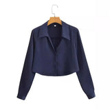 2023 New Summer European and American Style Women's Long-sleeved Silk Shirt Fashion Blouse 1530 