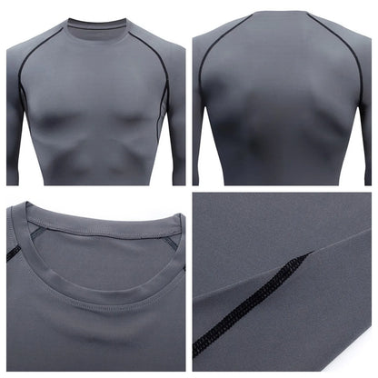 Breathable Rashguard Compression Shirt Men Dry Fit Sports T-Shirt MMA Fitness Gym Running Shirt High Quality 