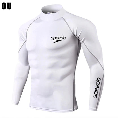 Men's Long Sleeve Turtleneck Compression Shirts, Sports Tights, Running &amp; Gym Tops, Cool Dry, Sun Protection 