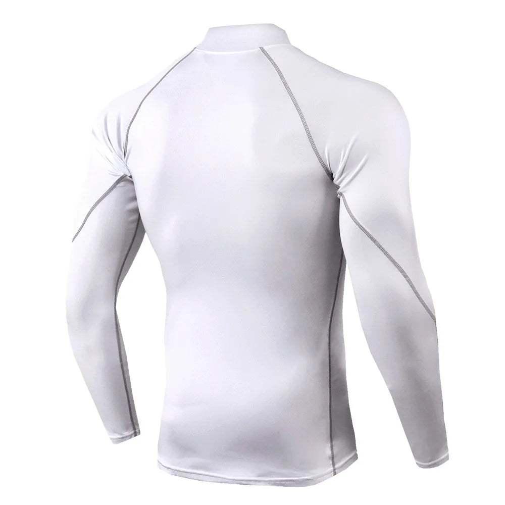 Men's Quick Dry Sports T-Shirt Bodybuilding Running Long Sleeve Compression Gym Fitness Tight Rashgard 