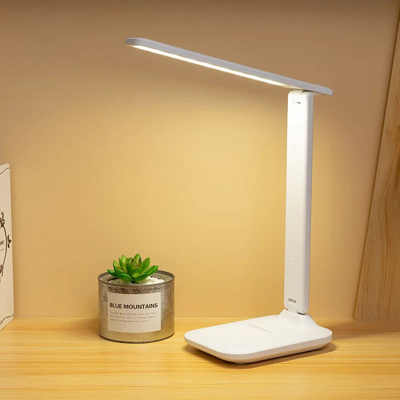 Lámpara de mesa plegable para estudiantes, lámpara de escritorio LED, carga USB, luz nocturna, regulable, táctil, protección ocular, dormitorio, estudiante, 2024 