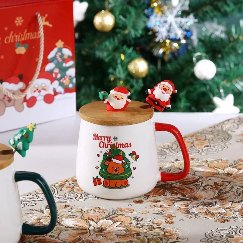 Mug Gift Box Ceramic Mug Christmas Gift Ceramic Mug With Lid With Spoon Set Cup Coffee Cup Christmas 
