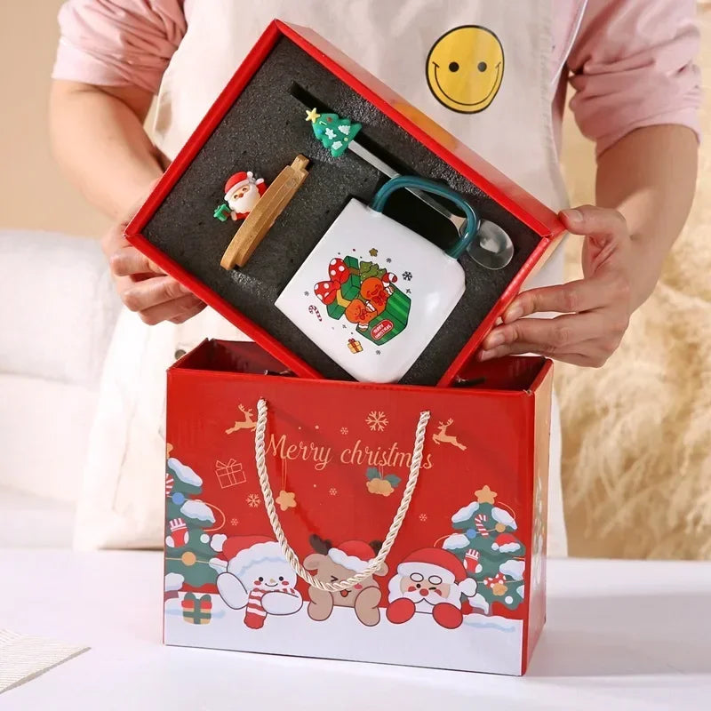 Mug Gift Box Ceramic Mug Christmas Gift Ceramic Mug With Lid With Spoon Set Cup Coffee Cup Christmas 