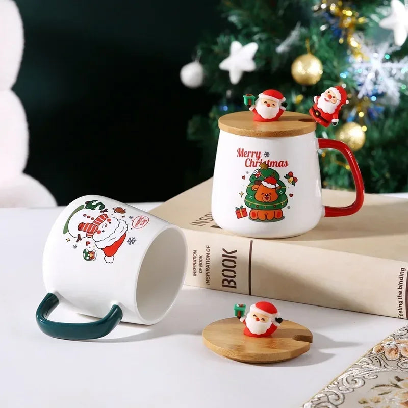 Mug Gift Box Ceramic Mug Christmas Gift Ceramic Mug With Lid With Spoon Set Cup Coffee Cup Christmas 