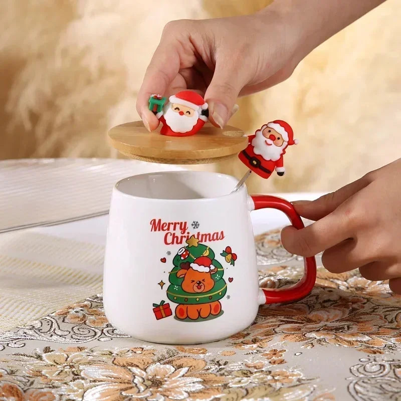 Mug Gift Box Ceramic Mug Christmas Gift Ceramic Mug With Lid With Spoon Set Cup Coffee Cup Christmas 