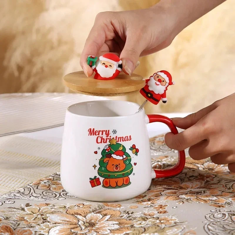 Mug Gift Box Ceramic Mug Christmas Gift Ceramic Mug With Lid With Spoon Set Cup Coffee Cup Christmas 