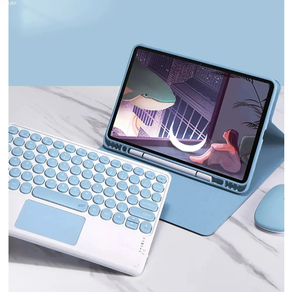 Funda con teclado Bluetooth para Redmi Pad, funda magnética de cuero desmontable con ratón y portalápices integrado, SE 11, 2023 