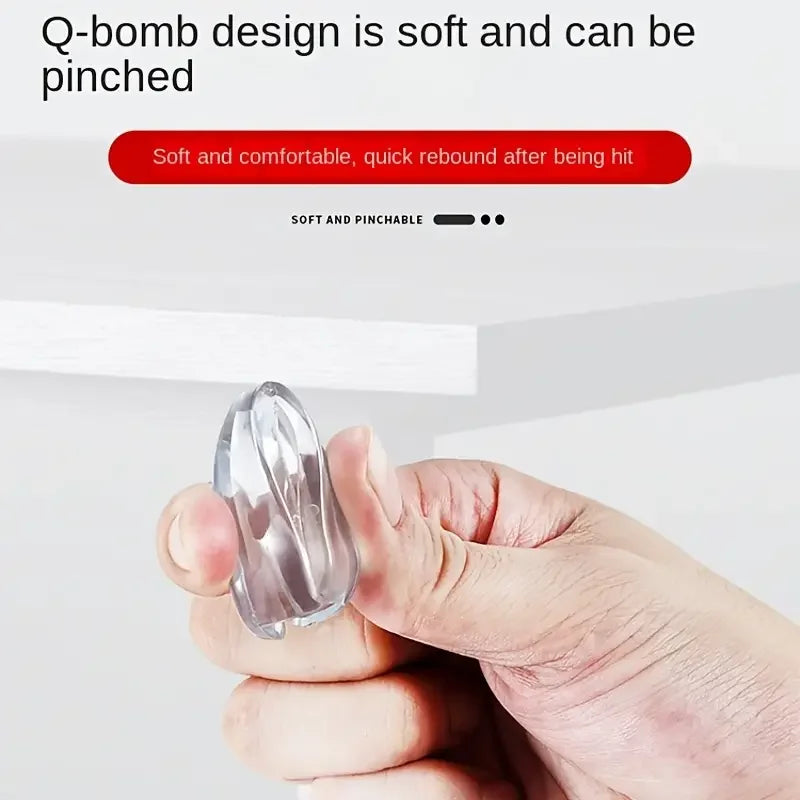 Protector de esquina de mesa transparente para niños, de silicona anticolisión, seguro para bebés, fácil de instalar. 
