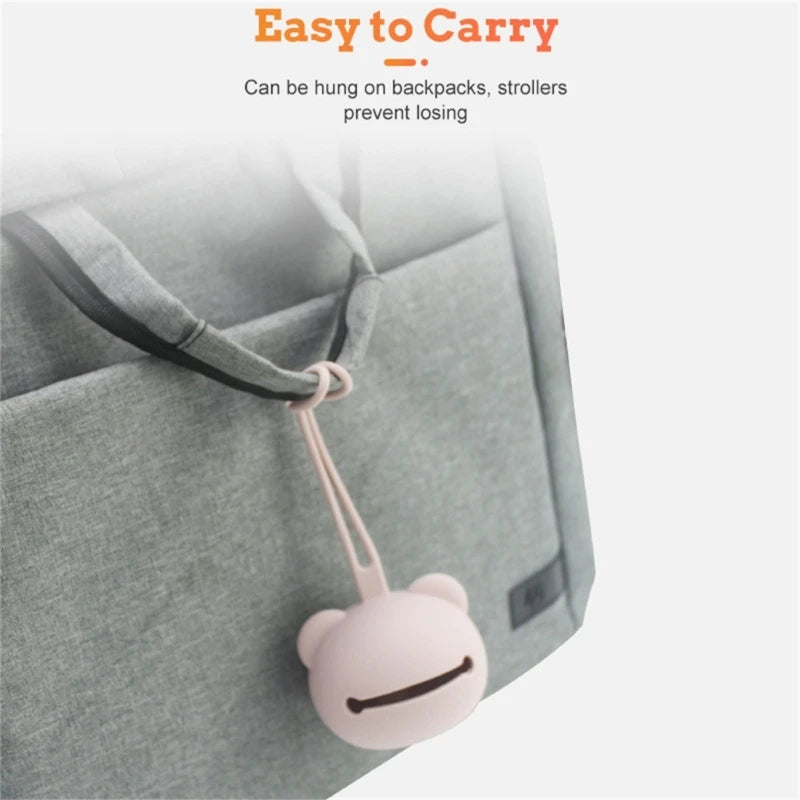 Estuche de silicona para chupete de bebé, diseño de oso, a prueba de polvo, organizador para bebés. 