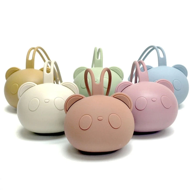 Silicone Baby Pacifier Holder Case Cute Bear Designed Dustproof Pacifier Box Organizers for Babies 