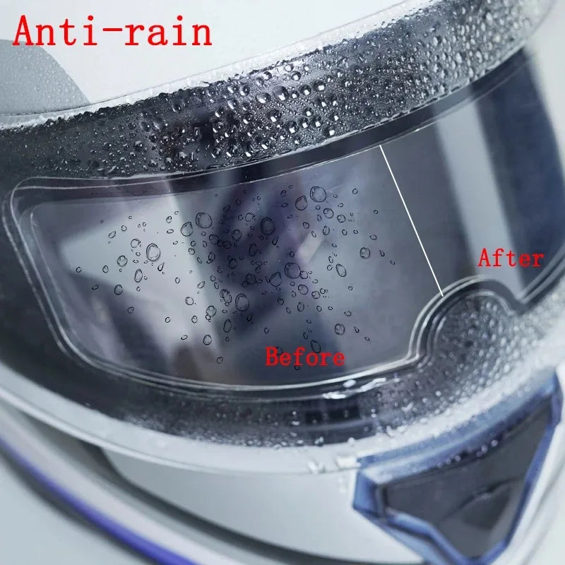 Motorcycle Helmet Transparent Rainproof/Anti-fog Helmet Lens Durable Nano Coating Sticker Safety Driving Motorbike Helmet Accessories 