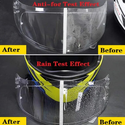 Capacete de motocicleta transparente à prova de chuva/anti-nevoeiro lente de capacete durável nano revestimento adesivo segurança condução moto capacete acessórios