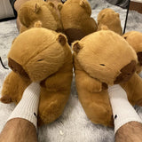 Pantuflas de algodón con dibujos animados de Capibala para hombre y mujer, zapatos de felpa, bonitos, cálidos y divertidos, regalos para parejas, talla 35-41, invierno. 