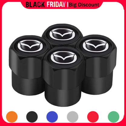 Tapas de válvula de neumático de coche con logotipo, accesorios de estilo para Mazda 2, 3, 6, 5, Axela, Atenza, CX-5, CX-3, 323, emblemas, 4 unidades 