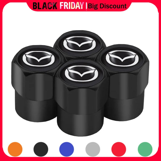 Car Wheel Tire Valve Caps, Stem Case com Logo, Auto Styling, Acessórios para Mazda 2, 3, 6, 5, Axela Atenza CX 5, CX3 323, emblemas, 4pcs