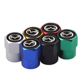 Car Wheel Tire Valve Caps, Stem Case with Logo, Auto Styling, Accessories for Mazda 2, 3, 6, 5, Axela Atenza CX 5, CX3 323, Emblems, 4pcs 