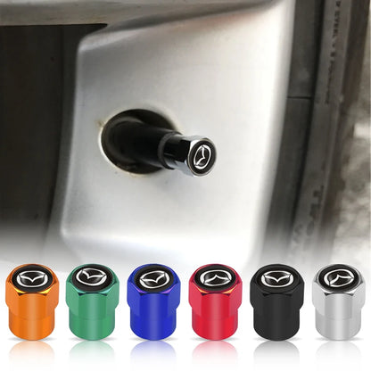 Tapas de válvula de neumático de coche con logotipo, accesorios de estilo para Mazda 2, 3, 6, 5, Axela, Atenza, CX-5, CX-3, 323, emblemas, 4 unidades 