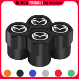 Car Wheel Tire Valve Caps, Stem Case with Logo, Auto Styling, Accessories for Mazda 2, 3, 6, 5, Axela Atenza CX 5, CX3 323, Emblems, 4pcs 