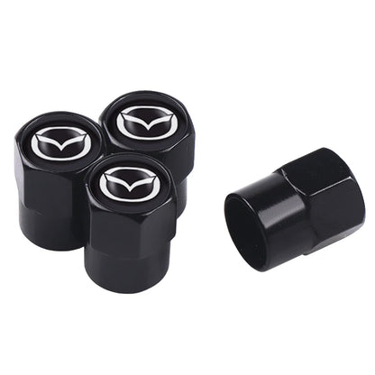 Tapas de válvula de neumático de coche con logotipo, accesorios de estilo para Mazda 2, 3, 6, 5, Axela, Atenza, CX-5, CX-3, 323, emblemas, 4 unidades 