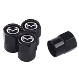 Car Wheel Tire Valve Caps, Stem Case with Logo, Auto Styling, Accessories for Mazda 2, 3, 6, 5, Axela Atenza CX 5, CX3 323, Emblems, 4pcs 