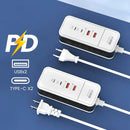 Carregador de Parede de Carregamento USB para Xiaomi, Samsung, iPad, Celular, Adaptador de Viagem, PD, 4 Portas, QC 3.0, 12W