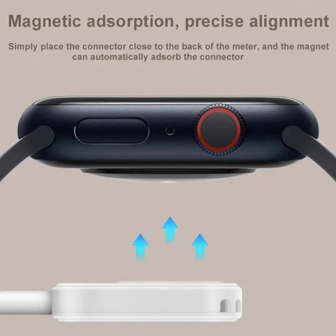 Carregador sem fio do relógio magnético rápido, doca de carregamento portátil 8Pin, Apple Watch Series, iWatch 9, 8, 7, 6, 5, SE Ultra, Tipo C