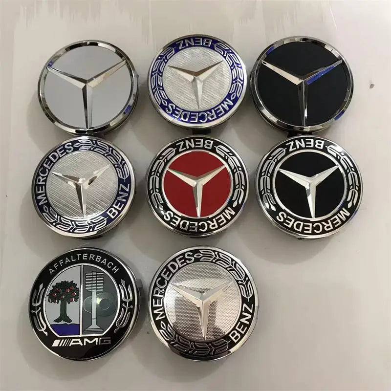 Car Wheel Center Caps, Hub Caps, Rims Cover, Mercedes Benz, AMG, A, B, C, S, Class, E, GLA, CLA, GLB, GLK, GLS, Accessories, 75mm, 4 PCS 