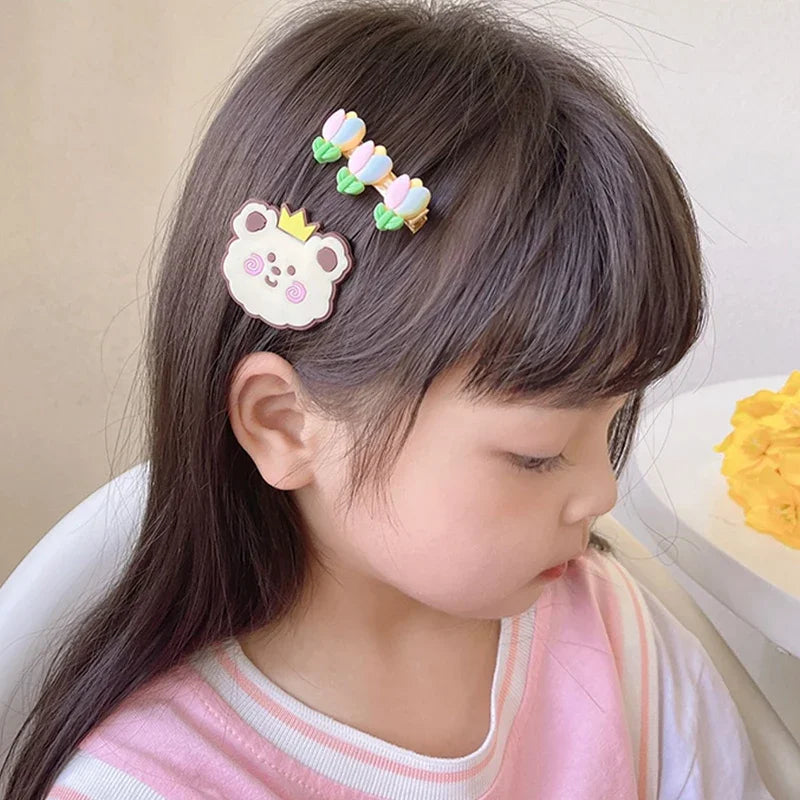 Pinzas para el pelo de oso de dibujos animados para bebés, horquillas de princesa, accesorios para el pelo, lindas, 14 piezas 