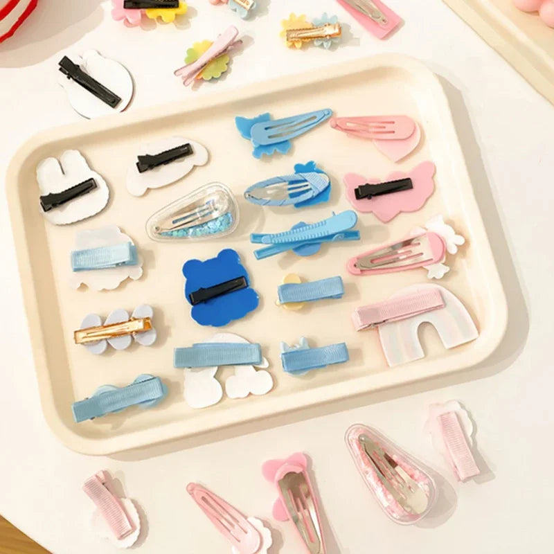 Pinzas para el pelo de oso de dibujos animados para bebés, horquillas de princesa, accesorios para el pelo, lindas, 14 piezas 