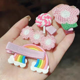 Pinzas para el pelo de oso de dibujos animados para bebés, horquillas de princesa, accesorios para el pelo, lindas, 14 piezas 