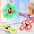 Cartoon Fidget Spinner Toys for Baby, Colorful Insect Gyro, Educational Toy for Kids, Finger Rattle, Bath Toys for Boys and Girls, Gift, 3pcs 