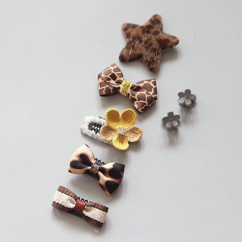 Juego de pinzas para el pelo con dibujos animados para niña, accesorios para la cabeza, pinzas cruzadas para el pelo, pasadores, 7 piezas 