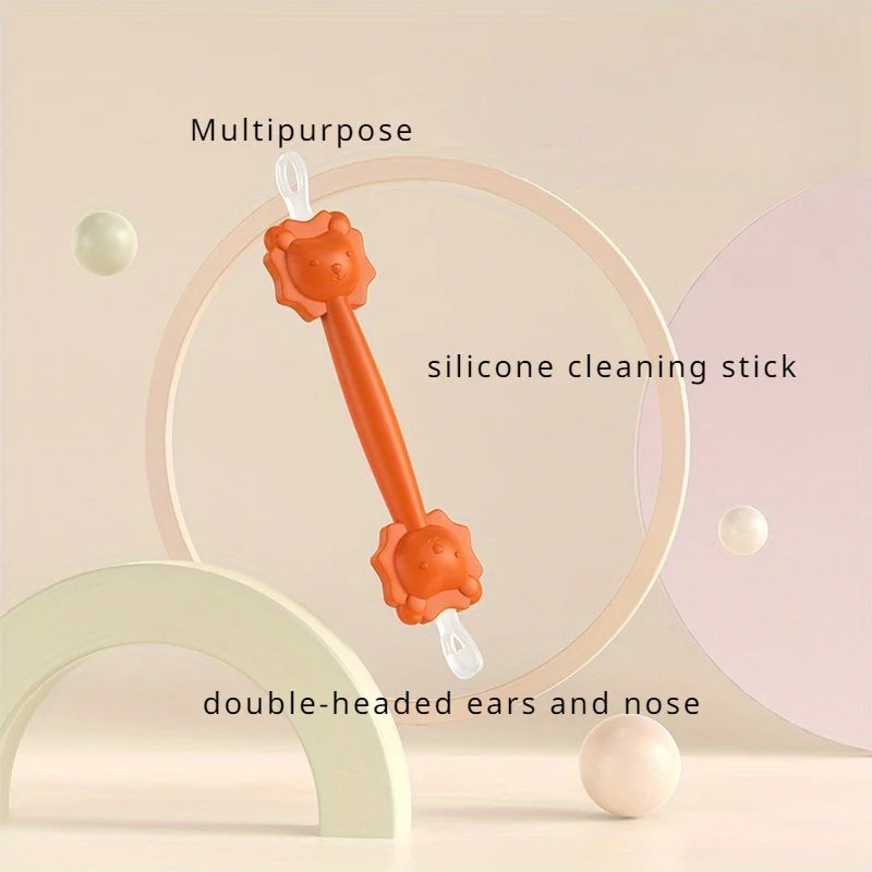 Cartoon Lion Baby Nose Cleaning Rod, Baby Ear Cleaning Tool, Nose Spoon, Earpick Nasal Cleaning, 2pcs 